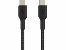 Belkin USB-C na USB-C kábel, 1m, čierny - odolný