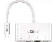 Viacportový rozbočovač USB 3.2 Gen 1, zástrčka USB-C > USB-A + USB-C + zásuvka HDMI + RJ-45, rozbočovač USB