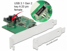 PCIe Karte > 1x int. USB 3.2 Gen 2 Key A 20 Pin, Schnittstellenkarte