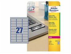 Avery Zweckform L6011-20 Veľmi odolné etikety 63,5x29,6mm 540 ks strieborná
