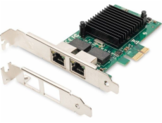 Digitus Karta Gigabit Ethernet PCI Express, dvouportová 32bitový držák s nízkým profilem, čipová sada Intel