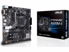 ASUS MB Sc AM4 PRIME A520M-E, AMD A520, 2xDDR4, 1xHDMI, 1xDVI, 1xVGA, mATX