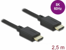 Delock Ultra vysokorýchlostný HDMI kábel, 48 Gbps, 8K 60 Hz, 2,5 m