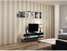 Cama TV stand VIGO NEW 30/140/40 white/black gloss
