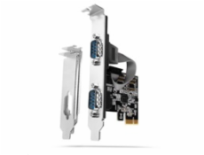 AXAGON PCEA-S2N, PCIe řadič - 2x sériový port (RS232) 250 kbps, vč. LP