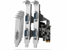 AXAGON PCEA-S4N, PCIe řadič - 4x sériový port (RS232) 250 kbps, vč. LP