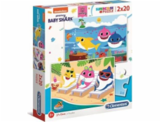 Puzzle 2x20 elementów Super kolor Baby Shark
