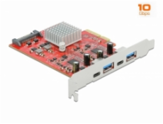 Delock Karta PCI Express x4 na SuperSpeed USB 10 Gbps s 2 x USB Typu-A a 2 x USB Type-C™ - dvoukanálová