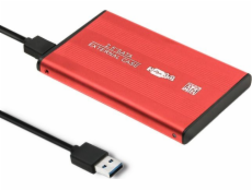 Qoltec 51860 External Hard Drive Case HDD/SSD 2.5   SATA3 | USB 3.0 | Red