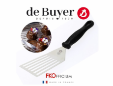 Kuchyňské potřeby de Buyer, 4232.01 OFFSET, děrovaná, nerezová ocel, 12 cm pracovní plochy, lze mýt v myčce na nádobí, ergonomicky tvarovaná rukojeť, protiskluzová úprava, očko pro zavěšení, výroba Fr