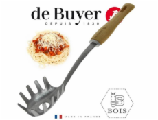 Kuchyňské potřeby de Buyer, 2701.09, naběračka na špagety B BOIS, nerez a bukové dřevo, robustní