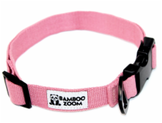 Bamboo Zoom Obojek pro psy růžový L