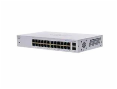 Cisco switch CBS110-24T, 24xGbE RJ45, 2xSFP (combo with 2 GbE), fanless
