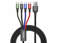 Baseus rychlý nabíjecí / datový kabel 4v1 Lightning + 2* USB-C + Micro USB 3,5A 1,2m, černá