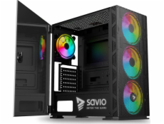 SAVIO PC skrine Raptor X1 ARGB Glass/Mesh Čierna