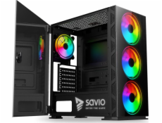 SAVIO PC skrine Prime X1 ARGB Glass Čierna