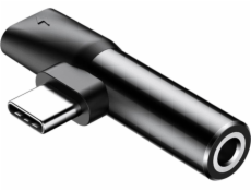 Baseus audio rozbočovač L41 s koncovkami USB-C samec / USB-C samice /3,5mm Jack samice, černá
