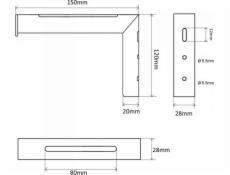 Maclean MC-923 Set of 2 hangers for projection screens  max. load 25KG (for set)  steel