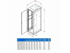 Rack Triton 19   stojanový 37U/800x900 prosklené dveře, šedý