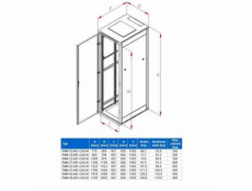 Rack Triton 19   stojanový 47U/800x1000 prosklené dveře, šedý