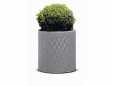 Květináč Keter Cylinder L Silver Grey