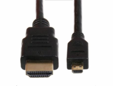 Kabel Raspberry propojovací Micro HDMI (M) na HDMI (M), černý, 1,8m