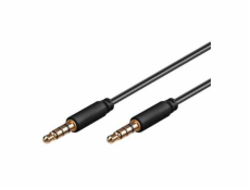 Kabel Jack 3.5mm 4 pólový  M/M 1m