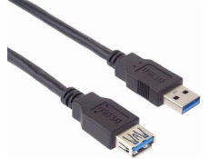 Kabel USB 3.0 A-A 0,5 m A(M)- A(F) prodlužovací, černý