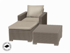 Zahradní nábytek Keter set stůl + křeslo + podnožka California cappuccino