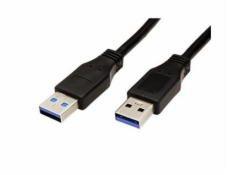 Kabel USB3.0 A(M) - USB3.0 A(M) SuperSpeed 5Gbps 0,5m, černý