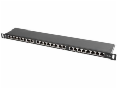  LANBERG PATCH PANEL 24 PORT 0.5U 19” CAT.5E SHIELDED BLACK