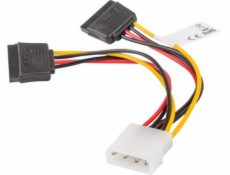 Lanberg Molex (M) na 2x SATA (F) kábel 15cm CA-HDSA-11CU-0015 LANBERG Molex (M) na 2x SATA (F) kábel 15cm