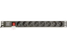 EnerGenie EG-PDU-014 Rack Power Distribution Unit (8 Schuko sockets 1U 16A Schuko plug 3m black color)