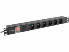 Lanberg LANBERG PDU lišta napájacia 1U 16A 2m 6 gn. PDU-06E-0200-BK