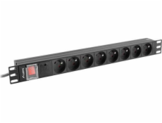 Lanberg PDU lišta napájacia 1U 16A 2m 8 gn. PDU-08E-0200-BK