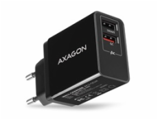 AXAGON ACU-QS24, QUICK a SMART nabíječka do sítě, 2x USB port QC3.0/AFC/FCP + 5V-1.2A, 24W