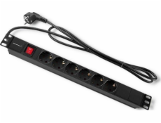QOLTEC 54468 Power strip pre RACK 1U 16A PDU 6xSCHUKO 2m
