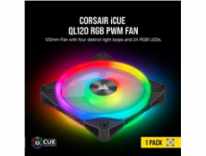 Corsair ventilátor QL Series QL120 RGB LED, 1x 120mm, 26dBA