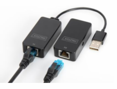 DIGITUS USB Extender, USB 2.0, pre použitie s Cat5/5e/6 (UTP, STP alebo SFT) kábla až 50 m/164 stôp