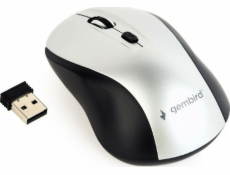 Myš GEMBIRD MUSW-4B-02-BS, černo-stříbrná, bezdrátová, USB nano receiver
