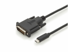 DIGITUS kabelový převodník USB C na DVI 2,0m, 1080p @ 60Hz zlacené konektory