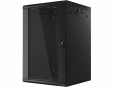 Nástěnný rack 19   18U 600X600mm černý flat pack