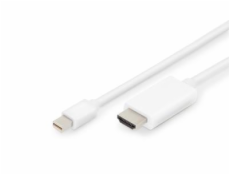 Digitus DisplayPort kabelový adaptér, mini DP - HDMI, 2m ,DP 1.2_HDMI 2.0, 4K/60Hz