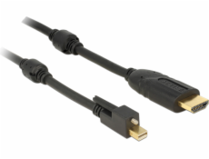 Delock Kabel mini Displayport 1.2 samec se šroubky > HDMI samec 4K aktivní černý 5 m