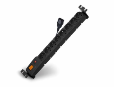 ACAR 19  Rozvodný panel 8x230V 1,5U CZ 3m kabel IEC černý