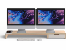 All-in-one wireless charging & hub station for dual monitors POUT EYES 9 Maple White