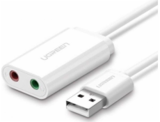 UGREEN USB-A To 3.5mm External Stereo Sound Adapter White 15cm