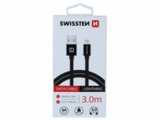 Swissten Kabel Textile Usb/Ligh 3,0 M Bk