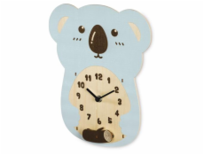 Hodiny Hama Koala, dětské nástěnné, dřevěné, tichý chod