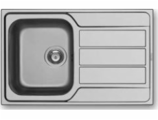 Pyramis Athena (79X50) 1B 1D 100178701 Steel sink with drainer smooth polished silver